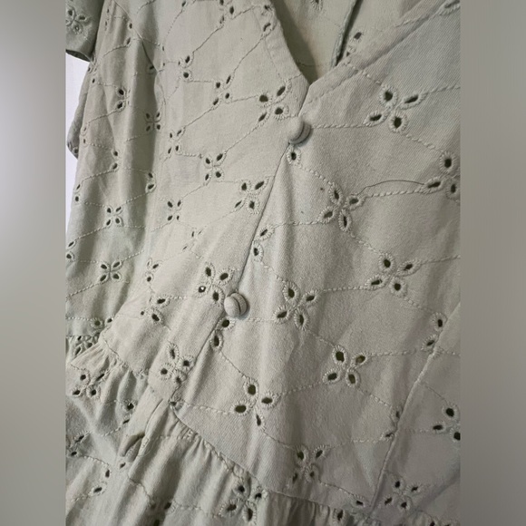 ASOS Light Green Eyelet Dress - Picture 2 of 4